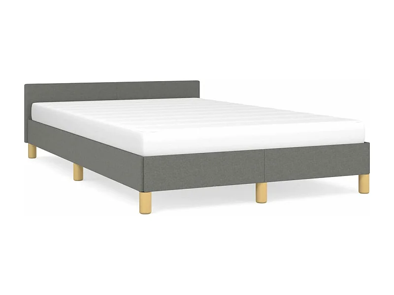 Cama com cabeceira 120x190 cm tecido cinza-escuro PT508578