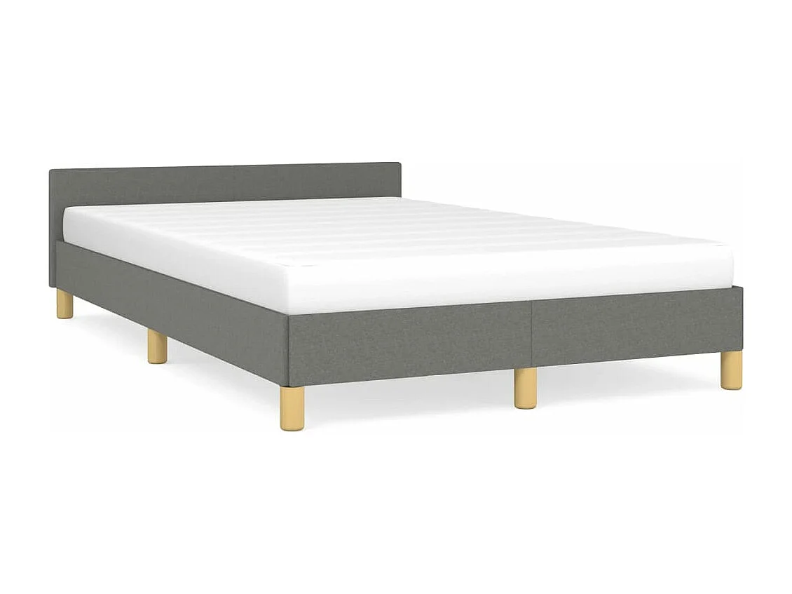 Cama com cabeceira 120x190 cm tecido cinza-escuro PT508578