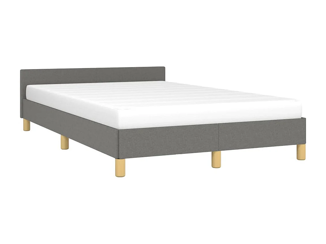 Cama com cabeceira 120x190 cm tecido cinza-escuro PT508578