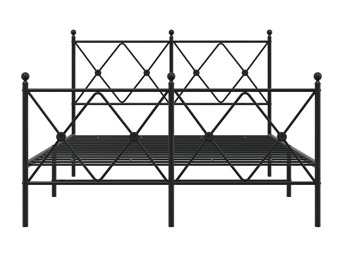 Cama com cabeceira e pés 120x190 cm metal preto PT247771