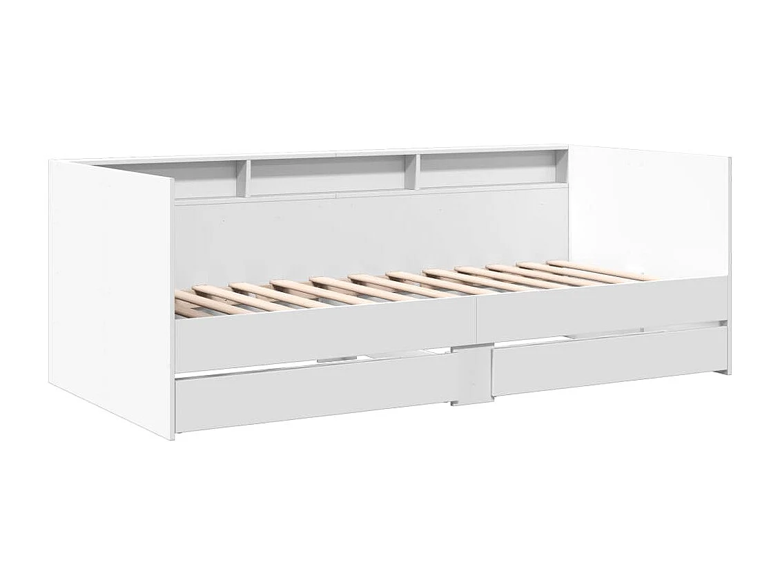 Lit de jour avec tiroirs blanc 100x200 cm bois d'ingénierie FR62109