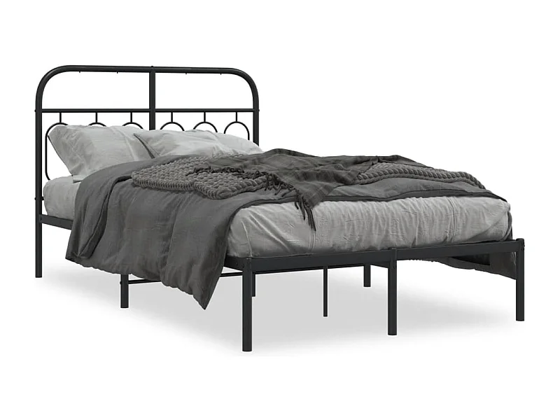 Cama com cabeceira 120x190 cm metal preto PT433144