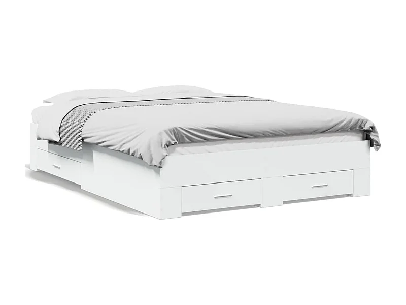 Cama c/ gavetas 140x190cm derivados madeira branco PT534962