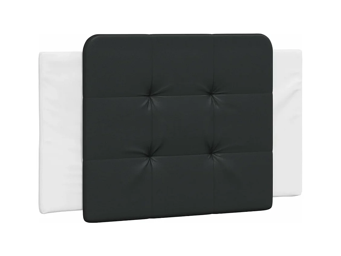 Lit adulte + matelas blanc et noir 100x200 cm similicuir FR15384