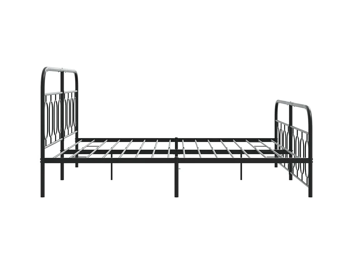 Cama matrimonial- 183x213 cm cabecero y estribo metal negro ES923047