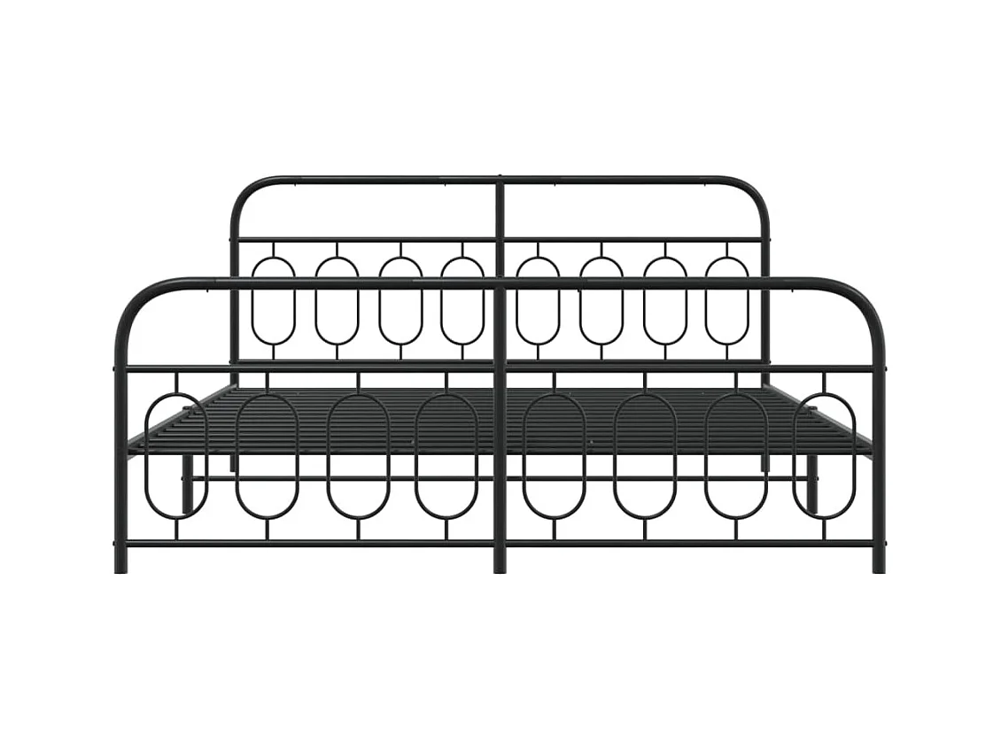 Cama matrimonial- 183x213 cm cabecero y estribo metal negro ES923047