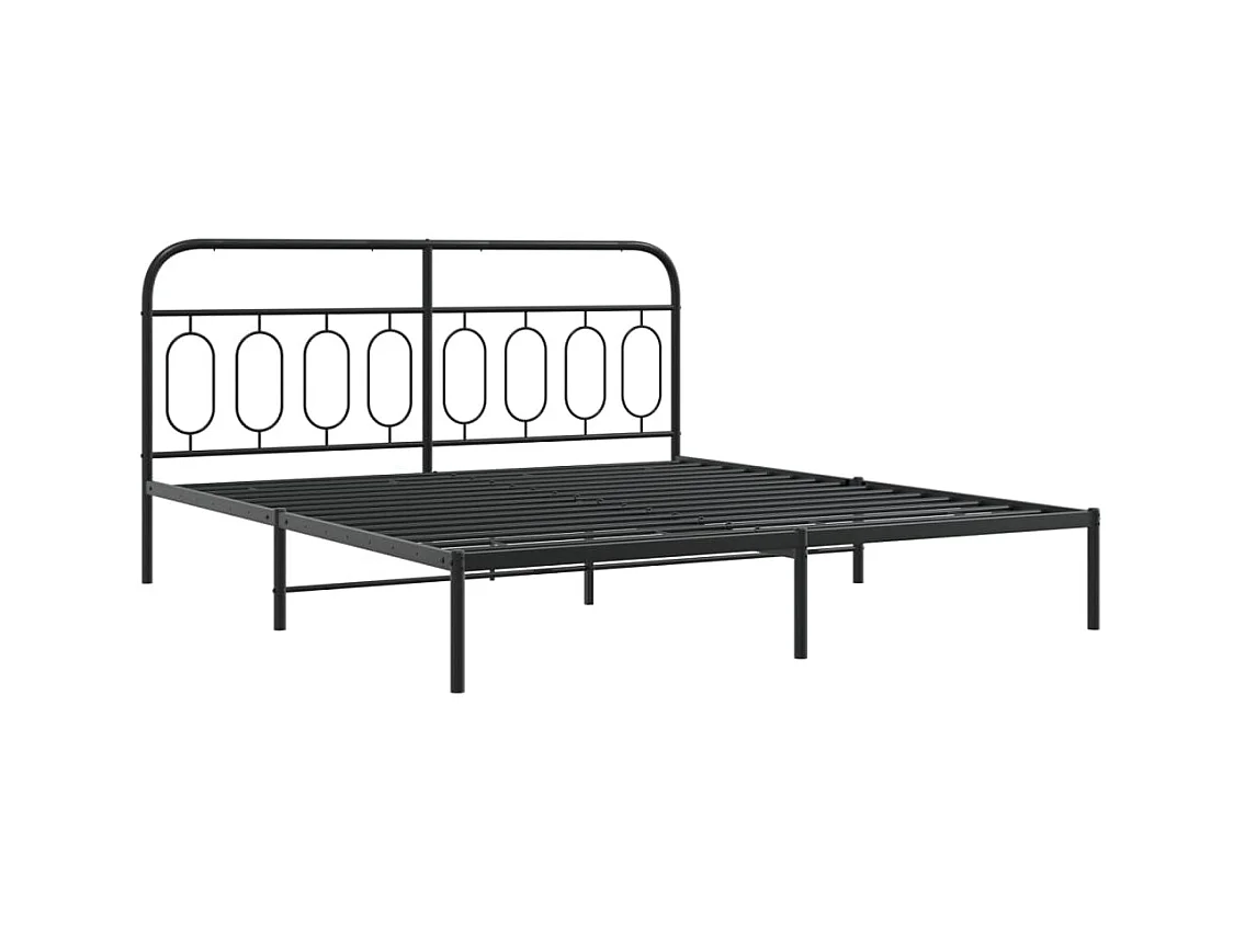 Cama matrimonial- 183x213 cm cabecero y estribo metal negro ES923047
