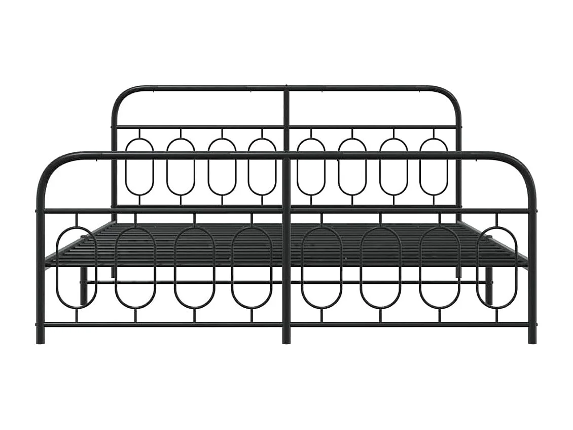 Cama matrimonial- 183x213 cm cabecero y estribo metal negro ES923047