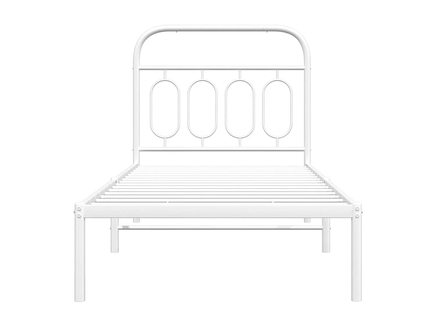 Bedframe met hoofdbord metaal wit 90x200 cm BE179981