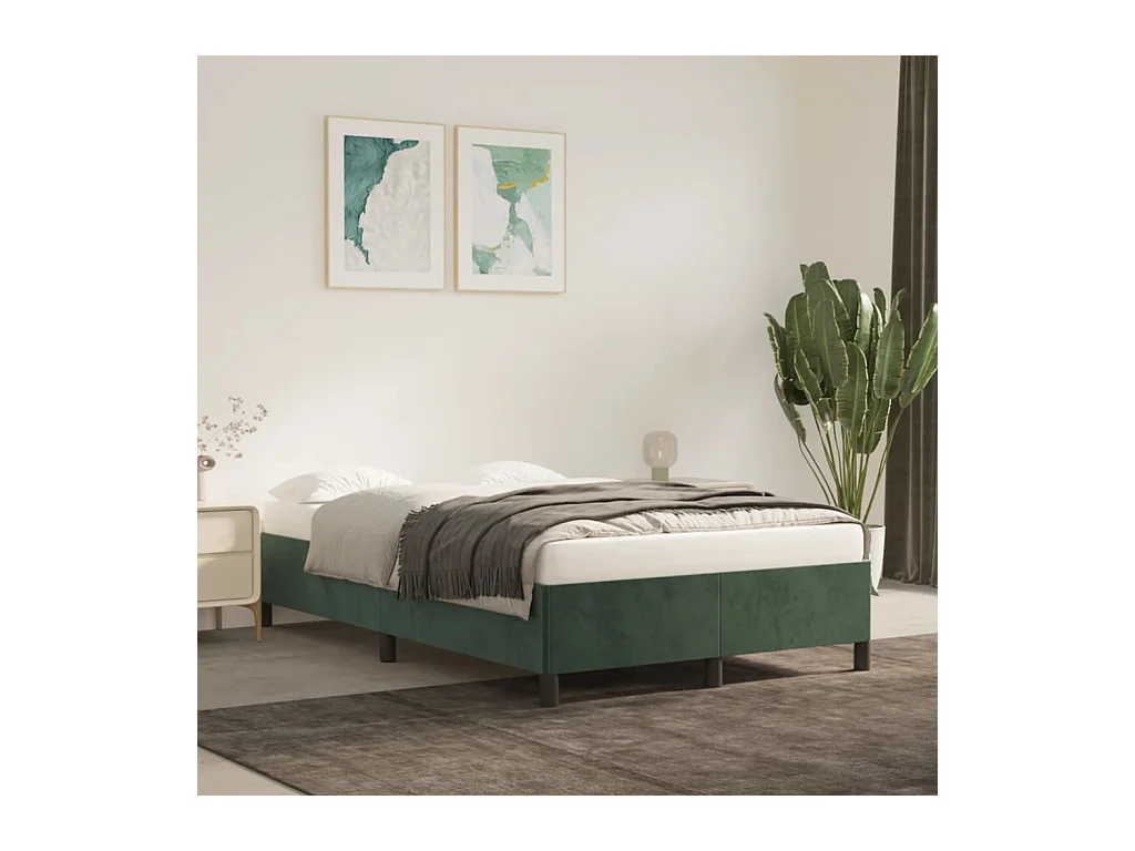 Bedframe fluweel donkergroen 120x190 cm BE283663