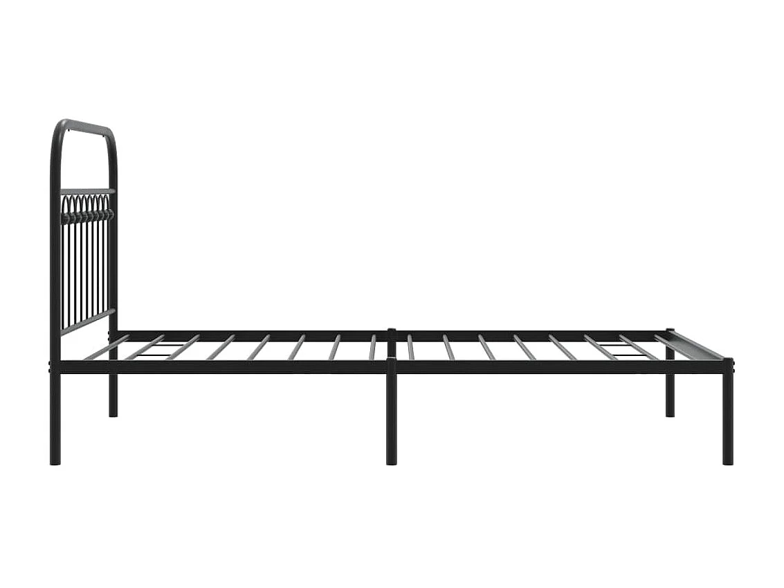 Cama individual- 100x190 cm con cabecero metal negro ES738676