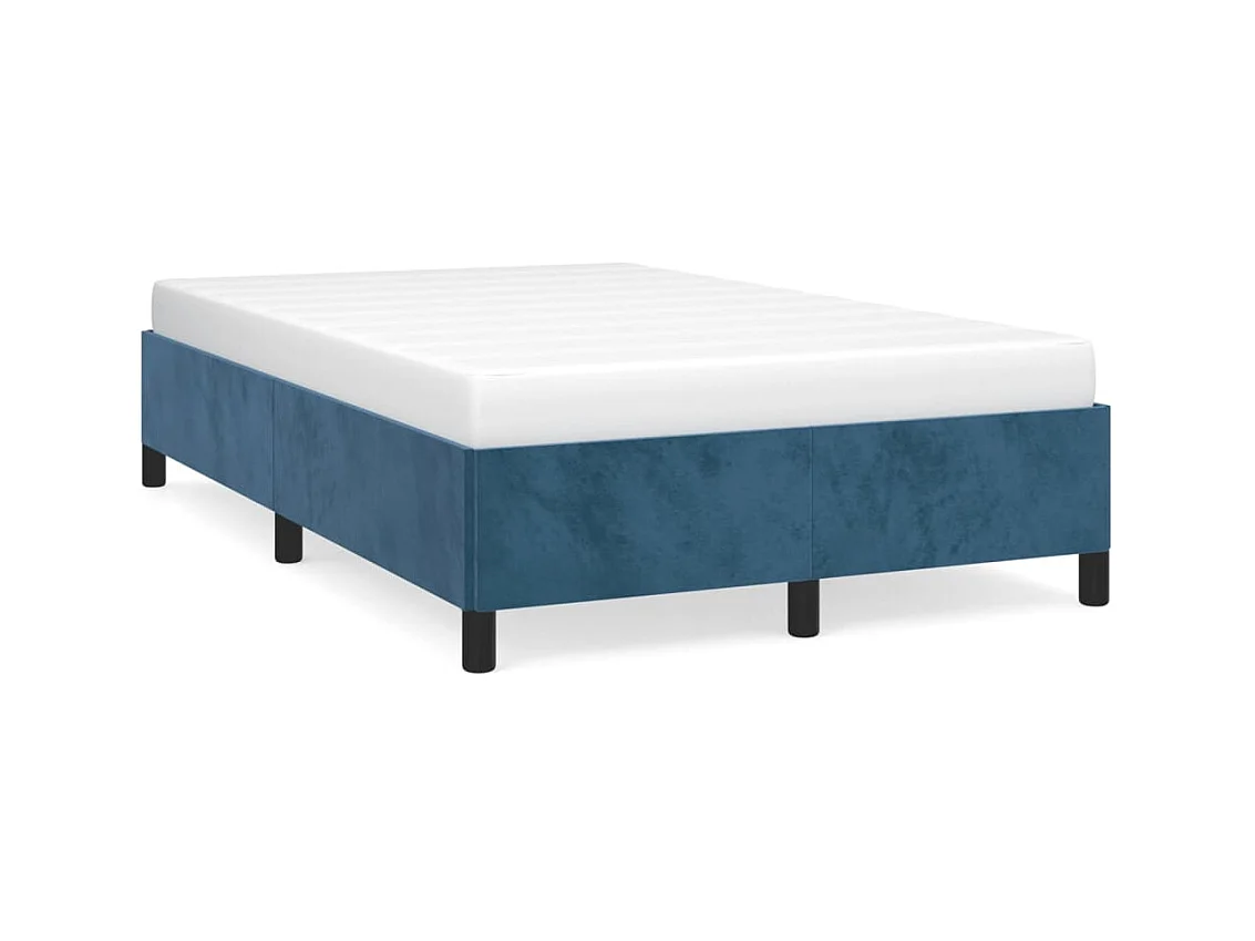Lit double bleu foncé 120x190 cm velours FR45551