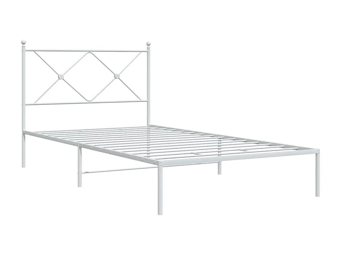 Cama com cabeceira 100x200 cm metal branco PT242901