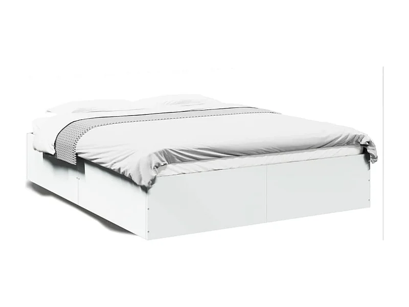 Cama matrimonial- 160x200 cm madera de ingeniería blanca ES377621