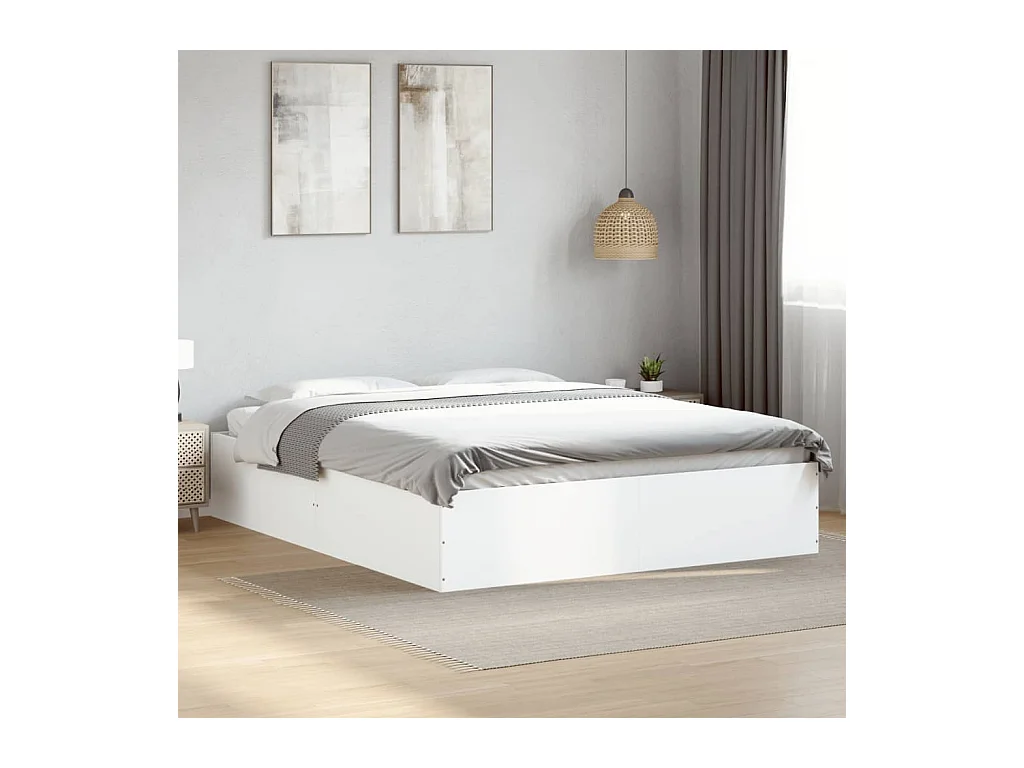 Cama 160x200 cm derivados de madeira branco PT390472