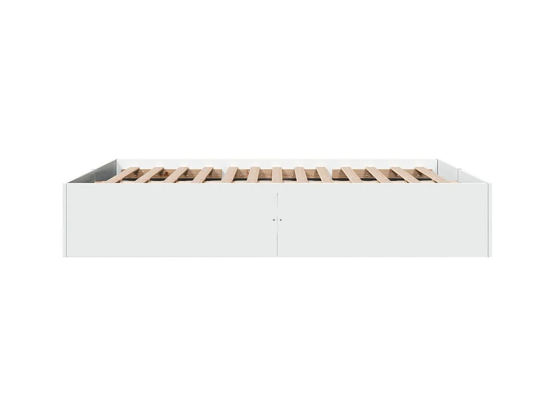 Lit double blanc 160x200 cm bois d'ingénierie FR93670