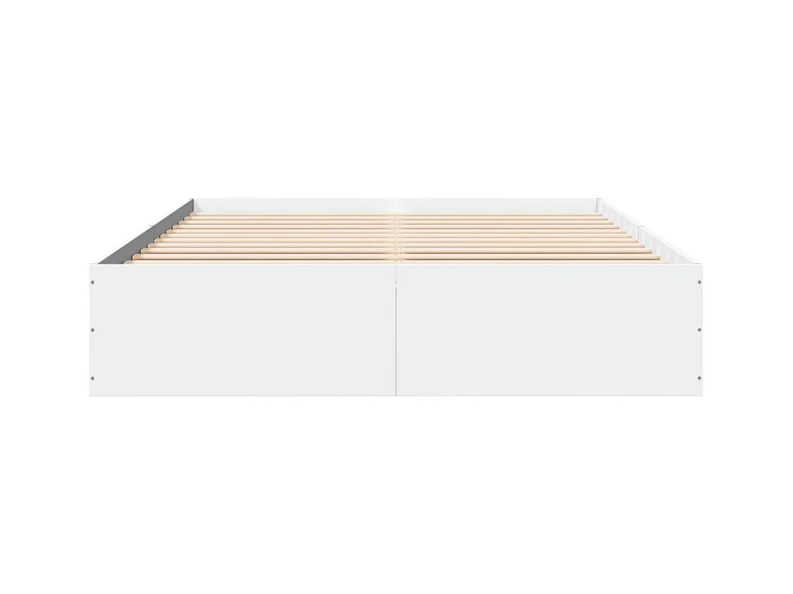 Lit double blanc 160x200 cm bois d'ingénierie FR93670