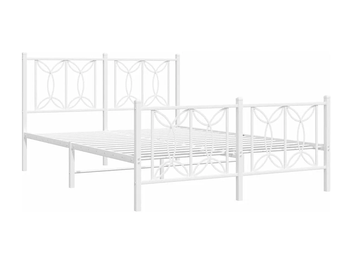 Bedframe met hoofd- en voeteneinde metaal wit 140x200 cm BE277966