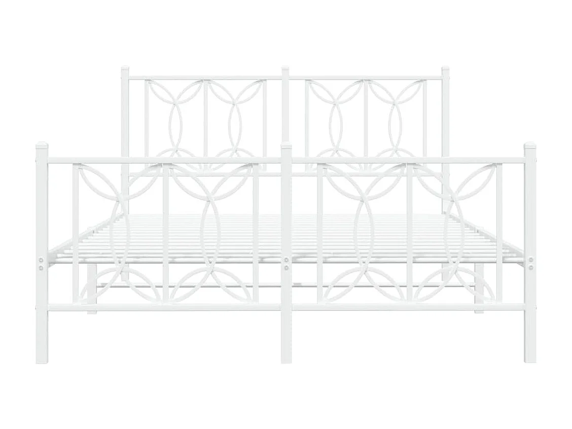 Bedframe met hoofd- en voeteneinde metaal wit 140x200 cm BE277966
