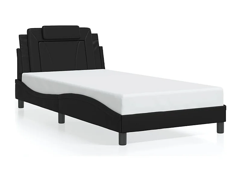Bedframe met LED-verlichting kunstleer zwart 100x200 cm BE918325