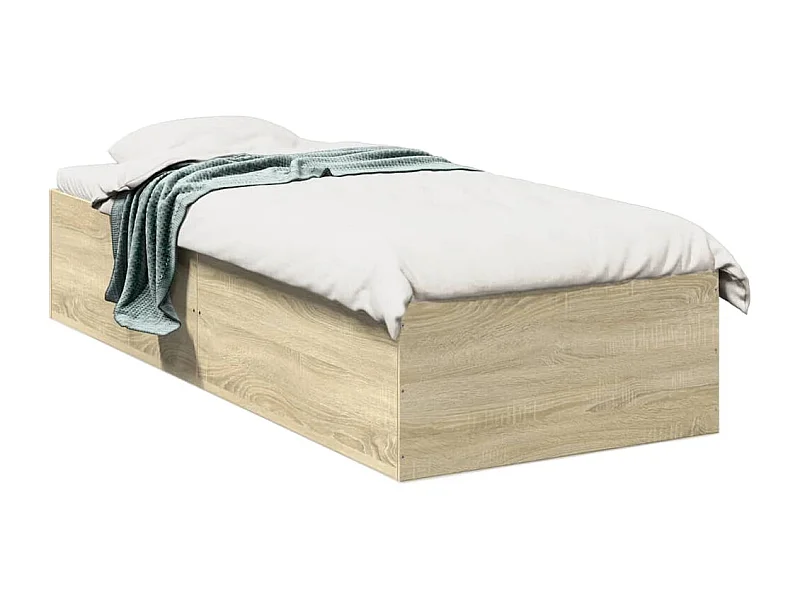 Lit simple chêne sonoma 90x200 cm bois d'ingénierie FR61070