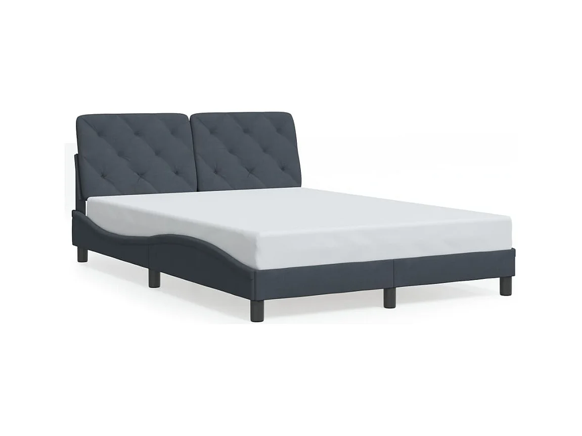 Bedframe met hoofdeinde fluweel donkergrijs 140x200 cm BE774753