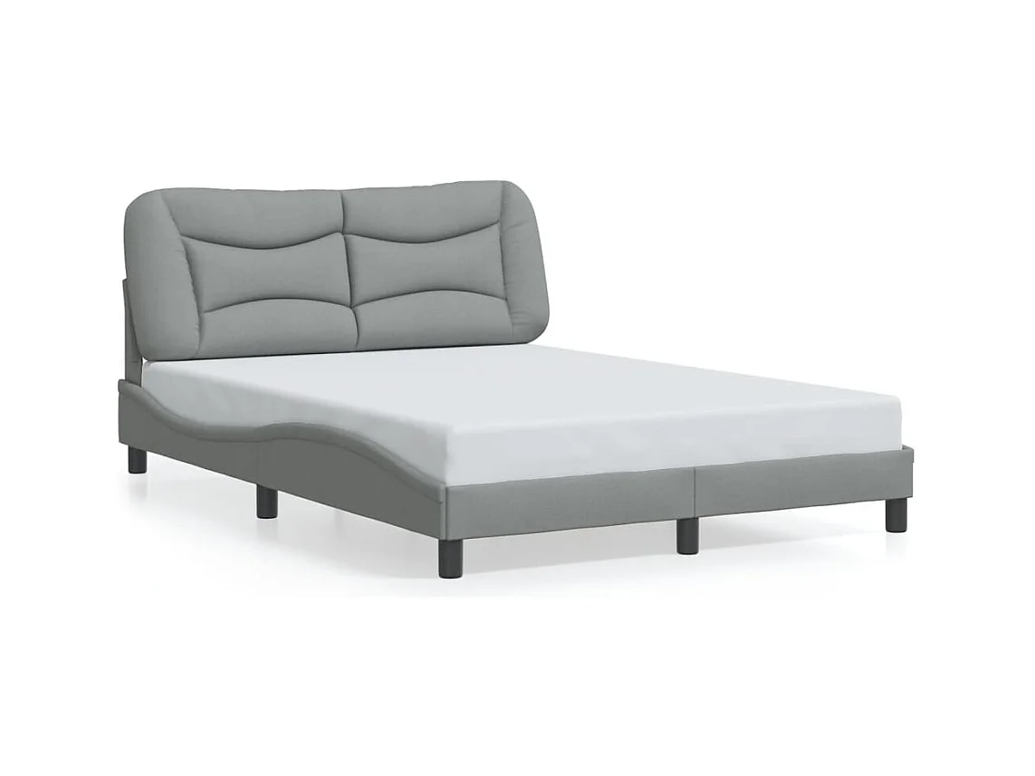 Lit double avec lumières LED gris clair 120x200 cm tissu FR88202