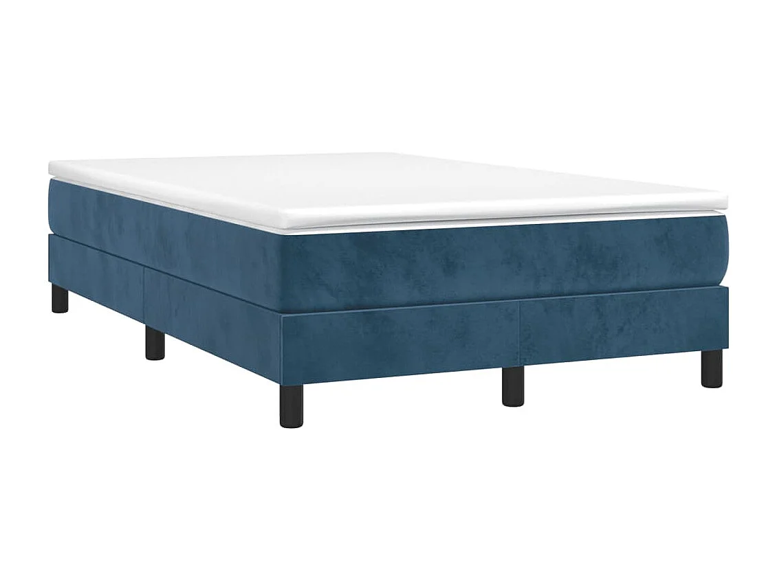 Lit double Bleu foncé 120x200 cm Velours FR86901