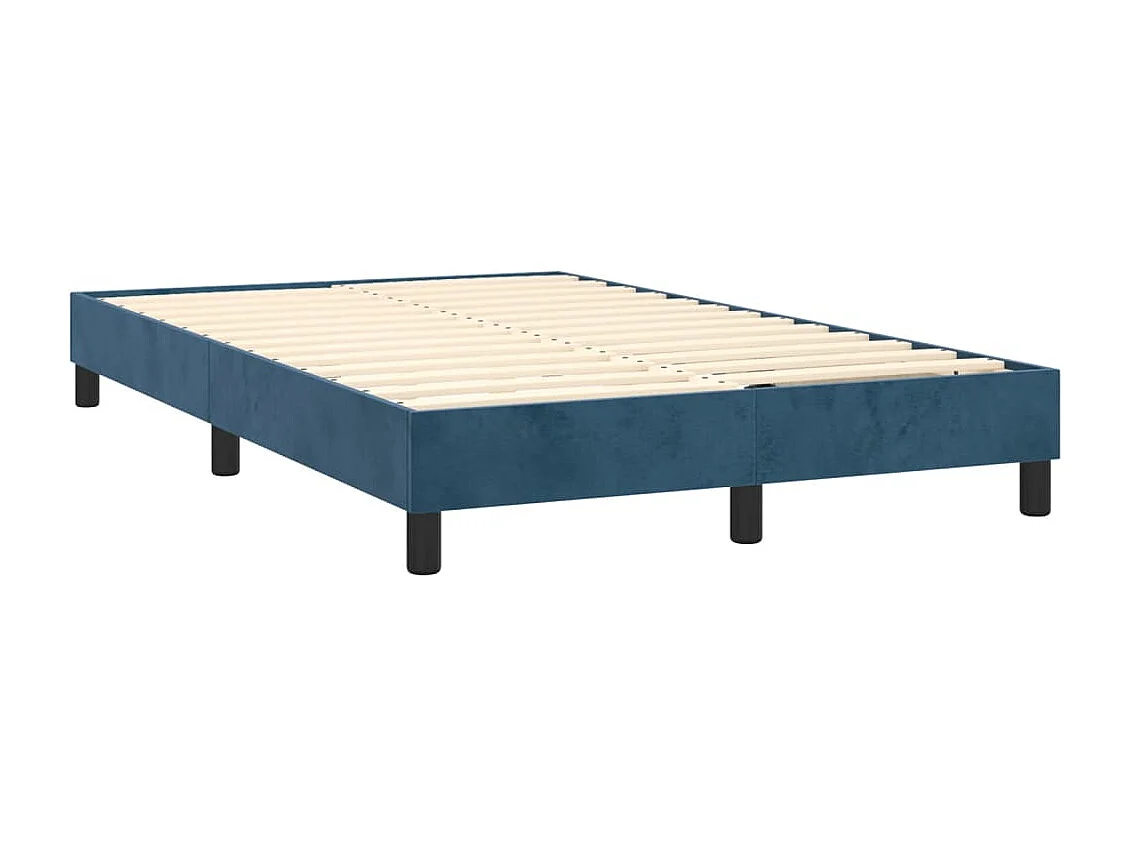 Lit double Bleu foncé 120x200 cm Velours FR86901