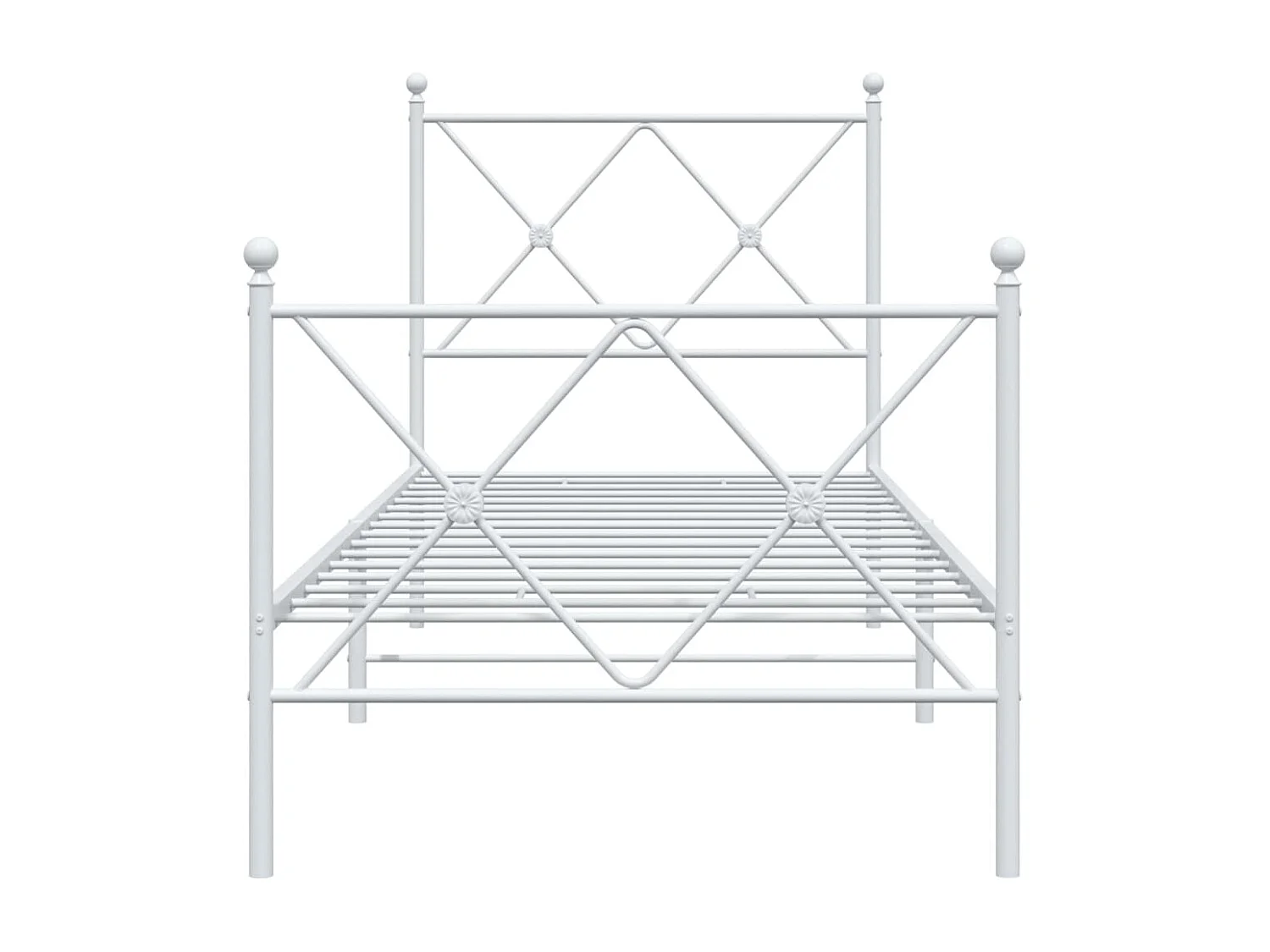Bedframe met hoofd- en voeteneinde metaal wit 80x200 cm BE902974