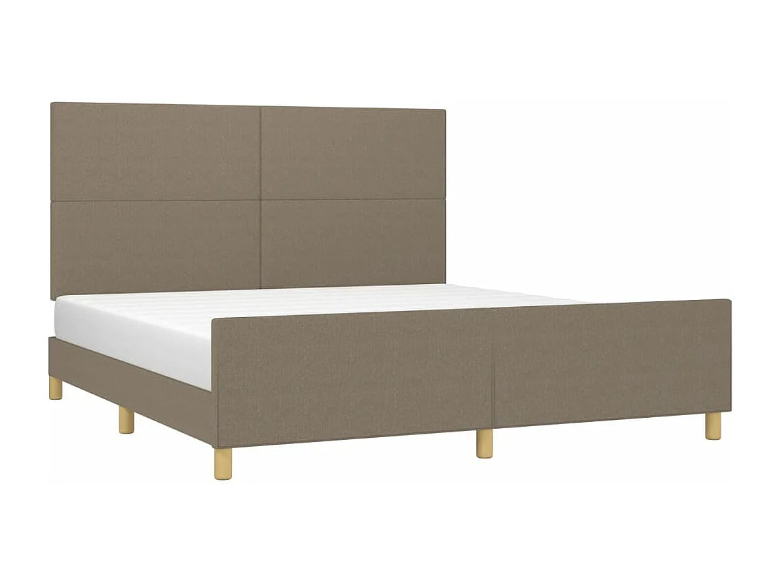 Lit double + tête de lit Taupe 180x200 cm Tissu FR56420