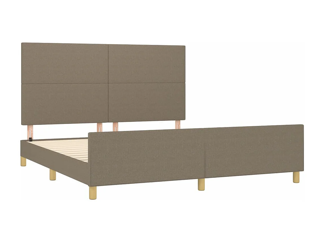 Lit double + tête de lit Taupe 180x200 cm Tissu FR56420