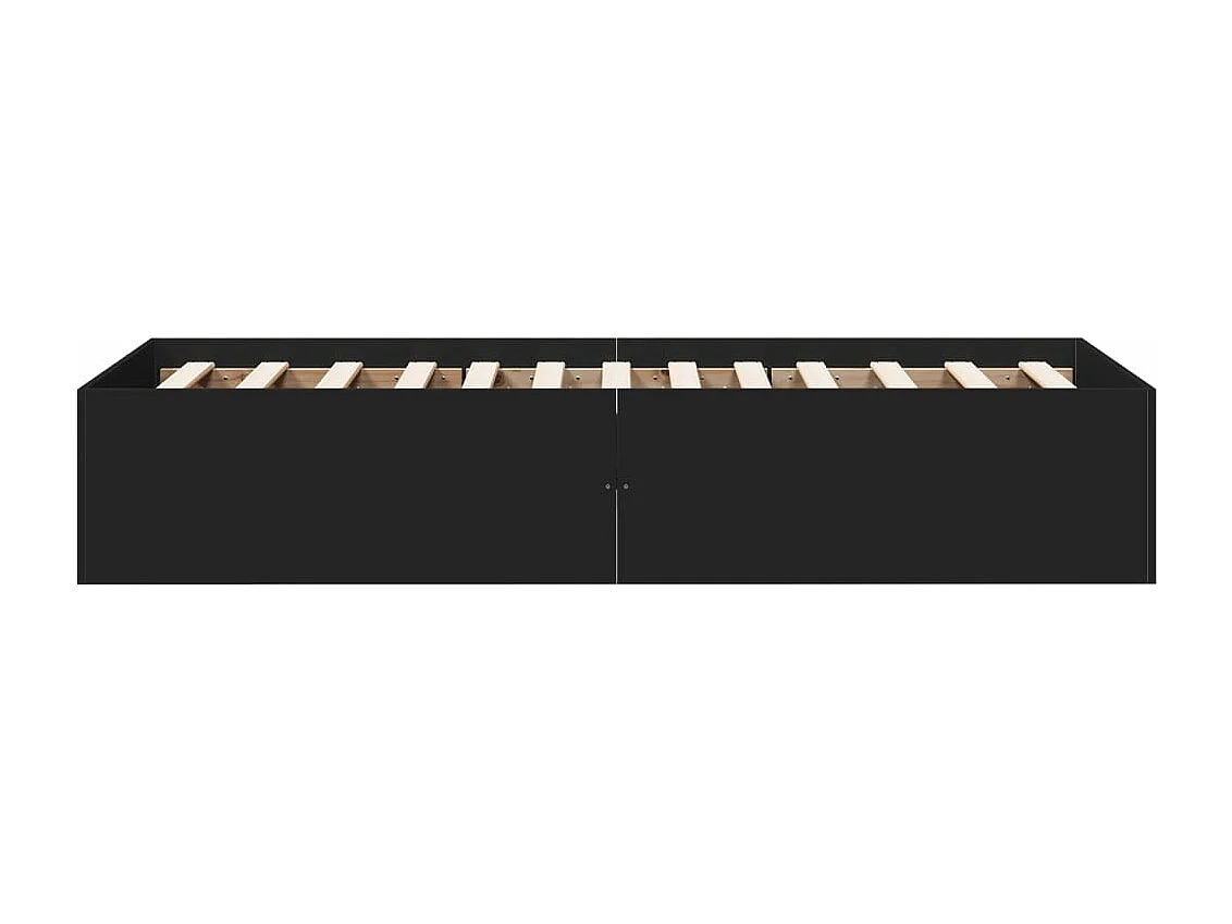 Lit simple noir 100x200 cm bois d'ingénierie FR71696