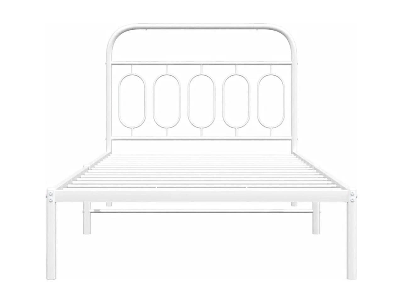 Bedframe met hoofdbord metaal wit 100x200 cm BE110203