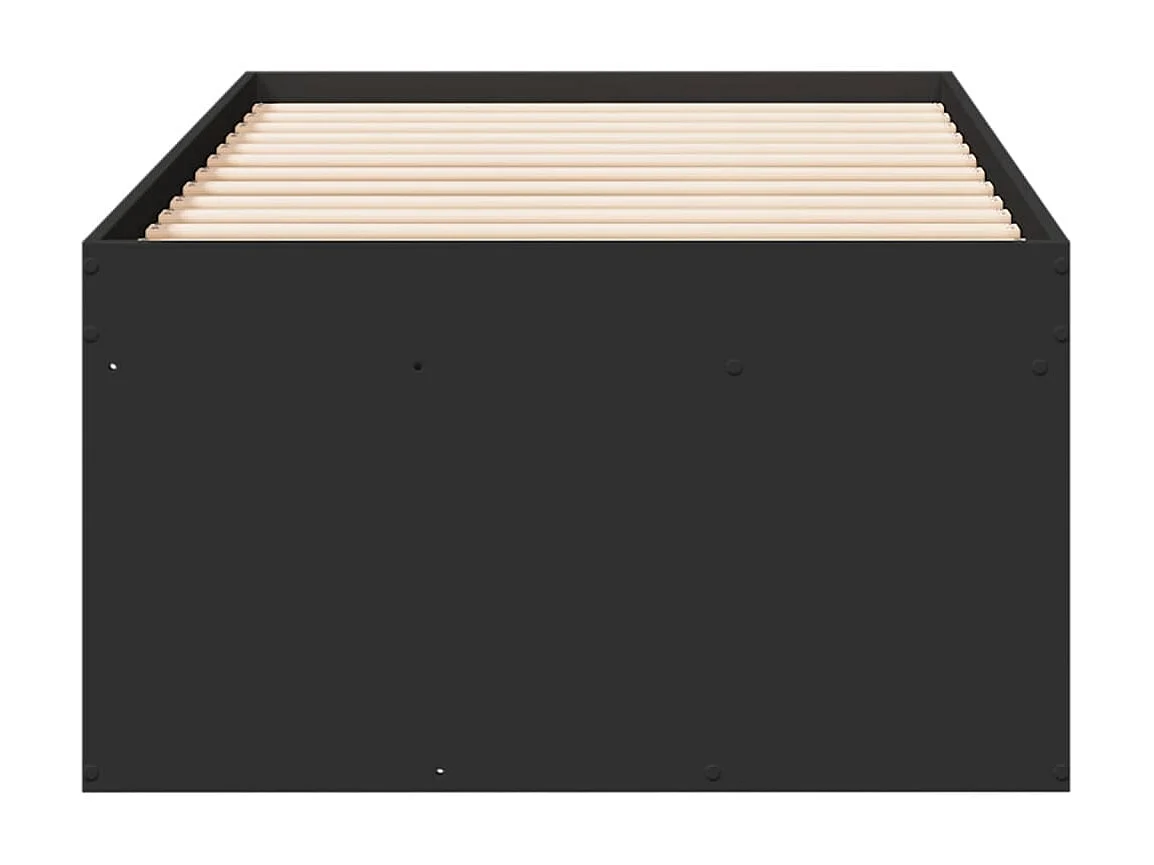 Cama individual - 100x200 cm con cajones madera de ingeniería negro ES868202