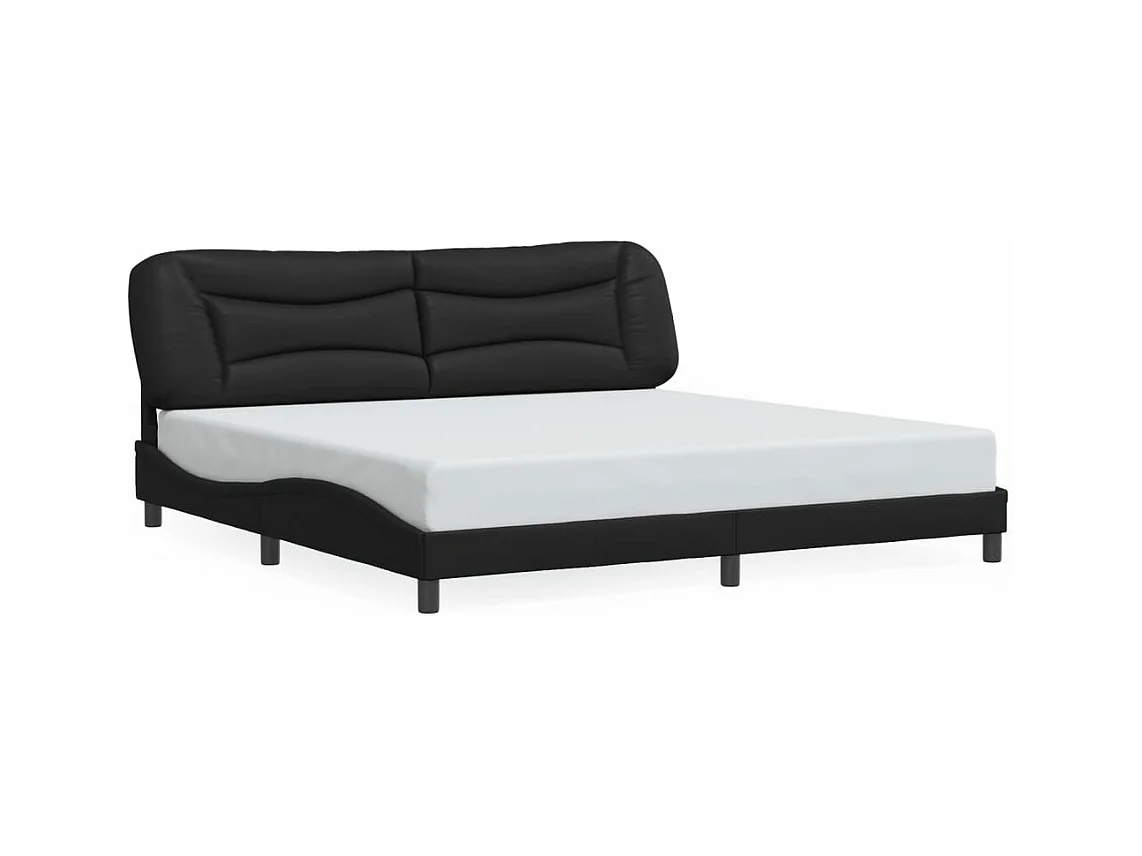 Lit double avec lumières LED noir 200x200 cm similicuir FR99445