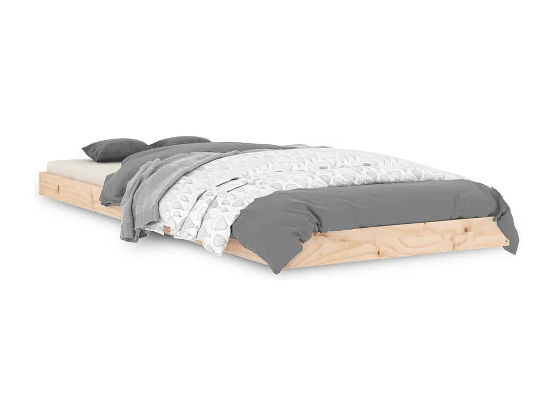 Cama de solteiro pequena 75x190 cm pinho maciço PT310957