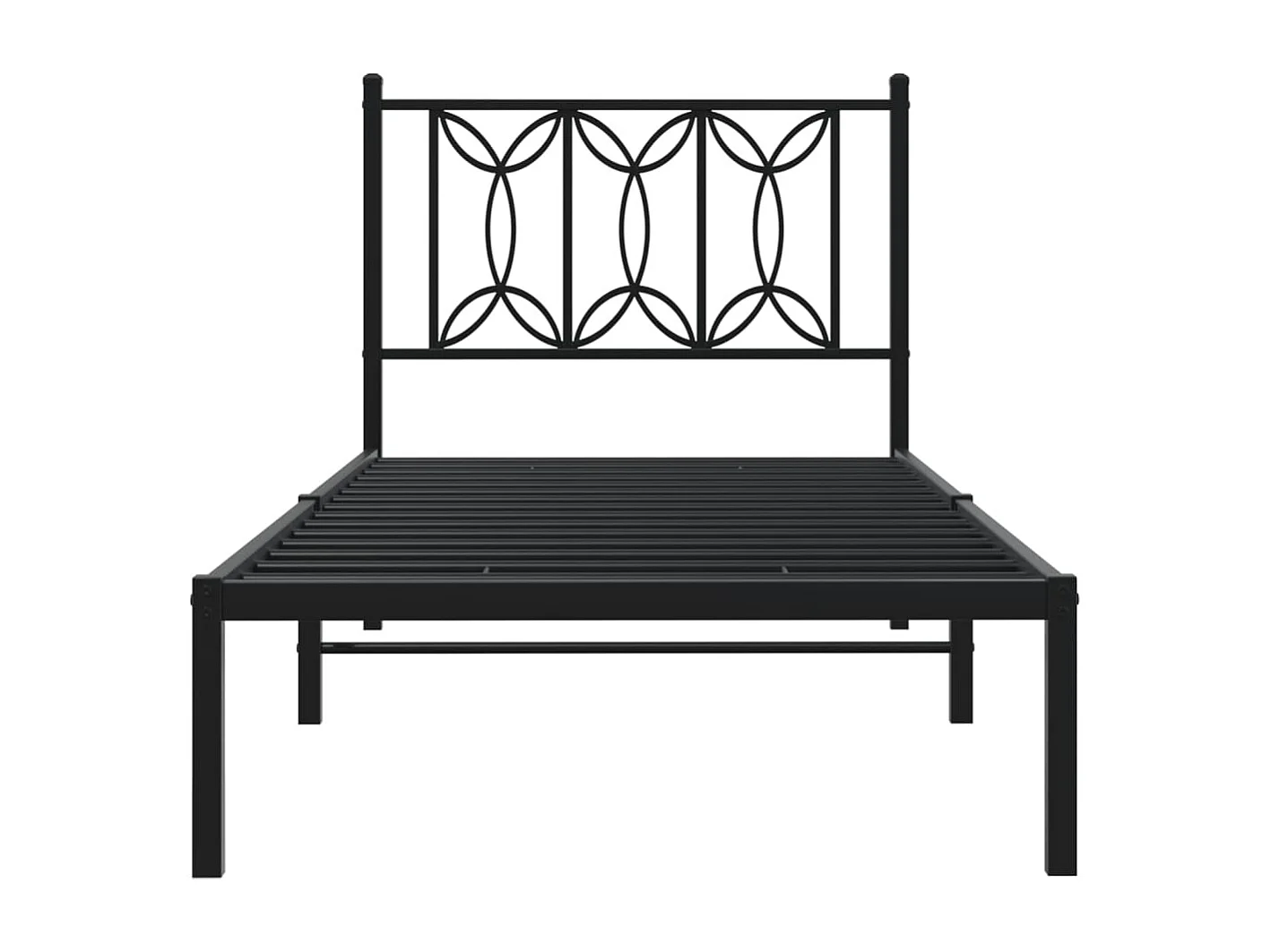 Cama individual- 80x200 cm con cabecero metal negro ES408237