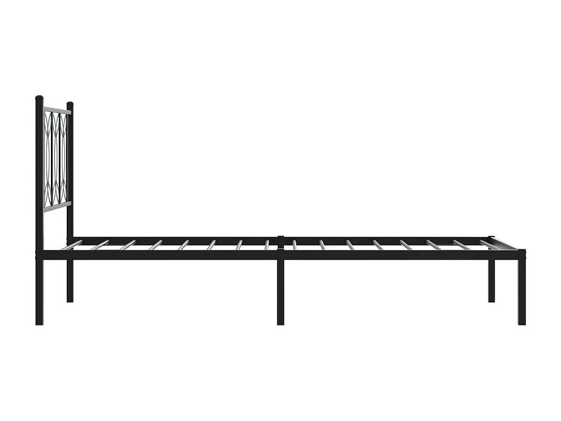 Cama individual- 80x200 cm con cabecero metal negro ES408237