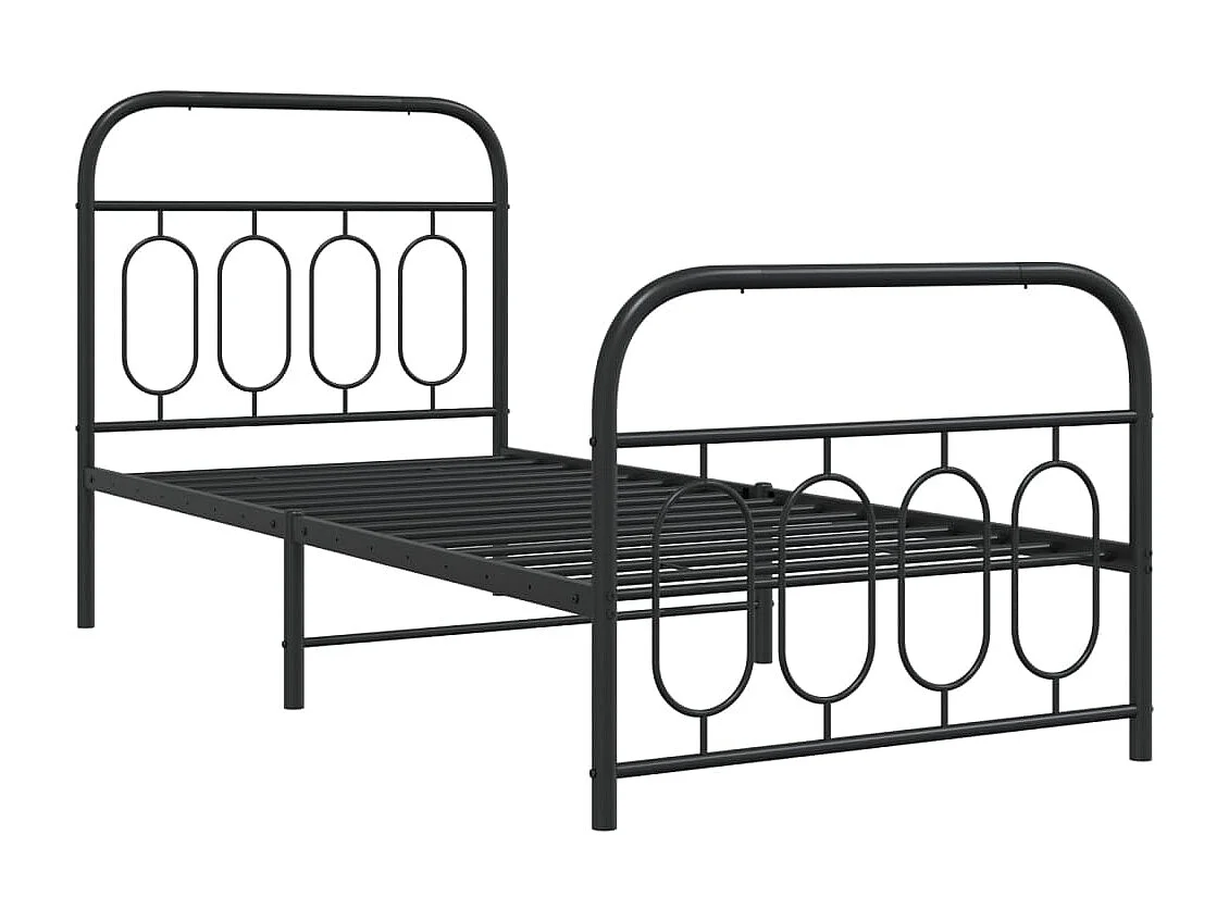 Bedframe met hoofd- en voeteneinde metaal zwart 90x200 cm BE682945