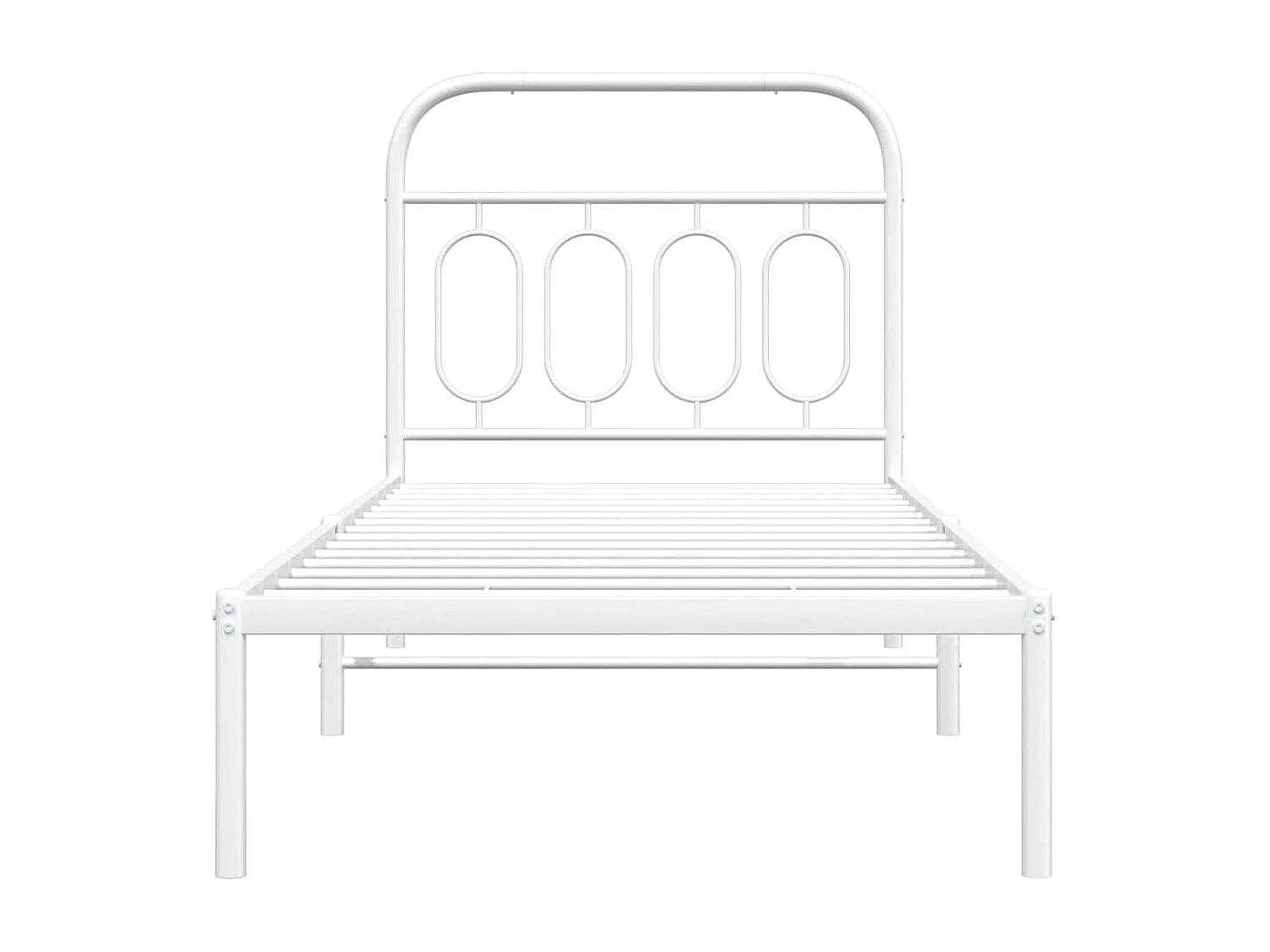 Lit simple métal + tête de lit blanc 90x190 cm FR39785