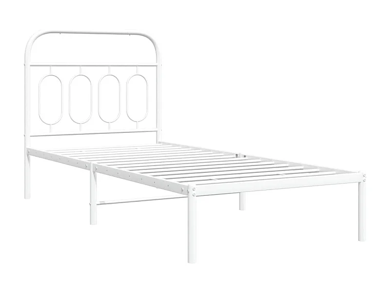 Cama com cabeceira 90x190 cm metal branco PT565682