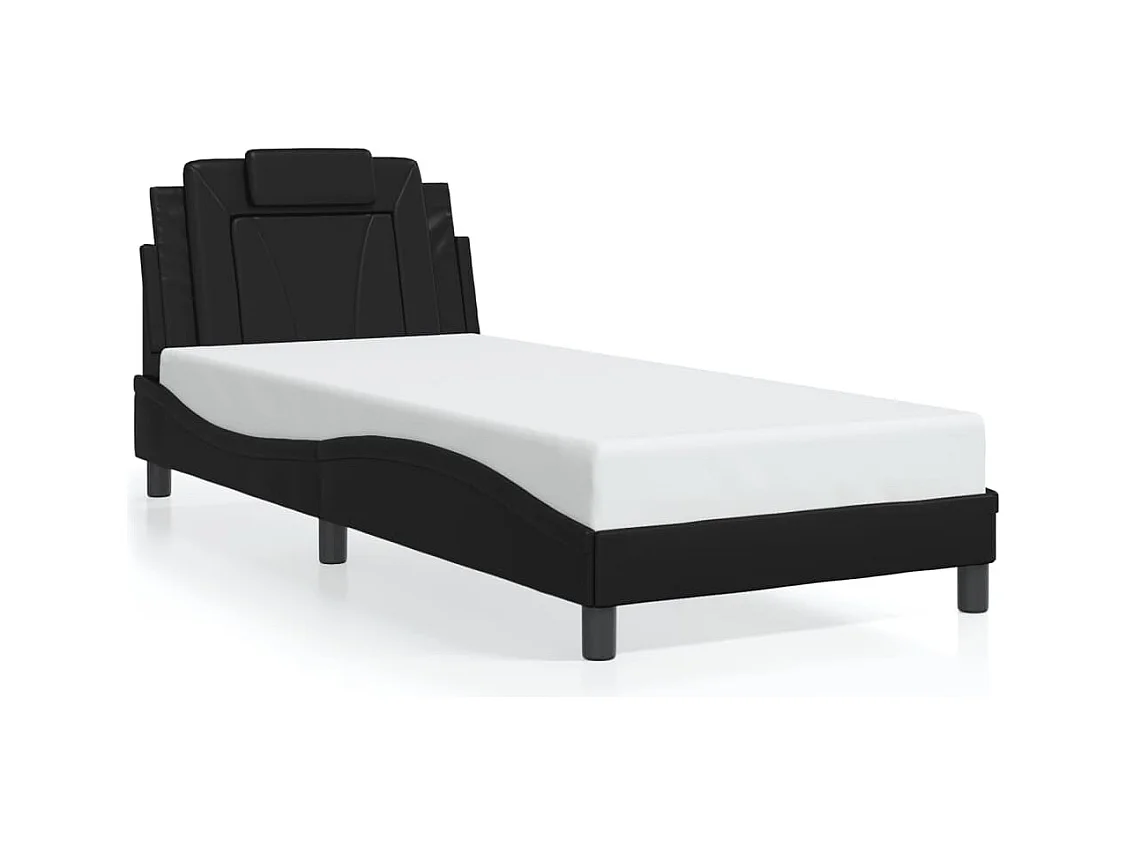 Bedframe met LED-verlichting kunstleer zwart 80x200 cm BE497210