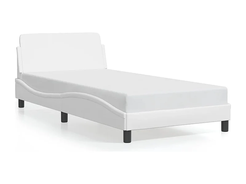 Bedframe met hoofdbord kunstleer wit 100x200 cm BE340730