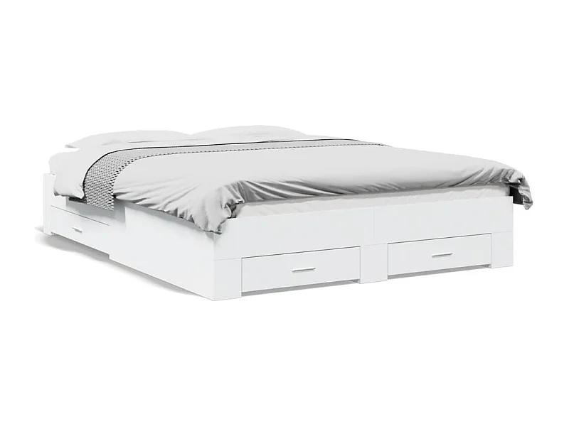 Cama 150x200 cm - con cajones madera ingeniería blanca ES431505