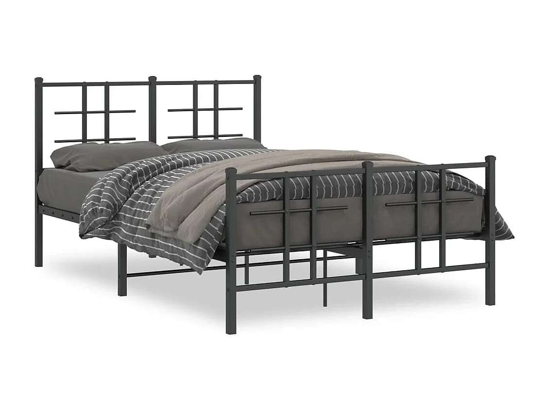 Cama com cabeceira e pés 120x190 cm metal preto PT137875