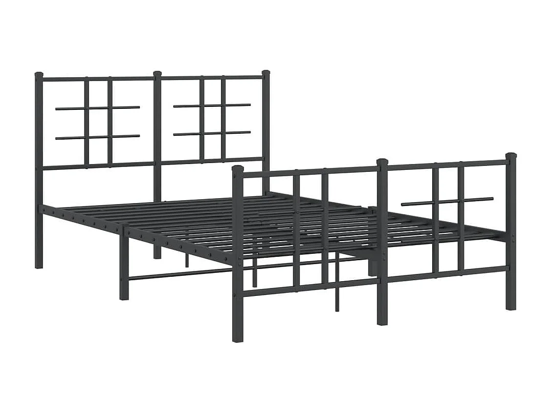 Cama com cabeceira e pés 120x190 cm metal preto PT137875
