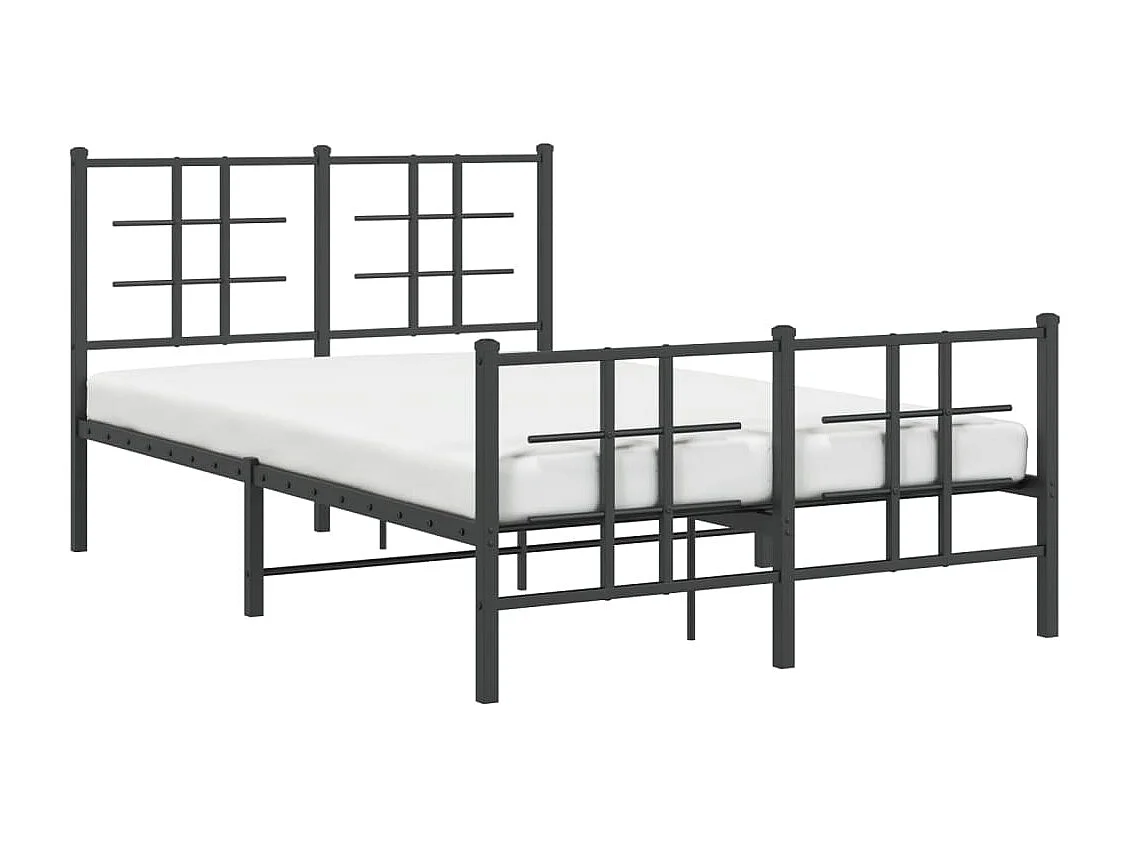 Cama com cabeceira e pés 120x190 cm metal preto PT137875