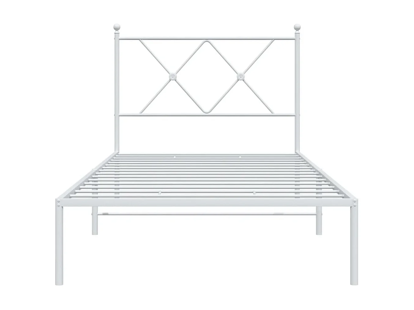 Lit simple métal + tête de lit blanc 90x200 cm FR17471