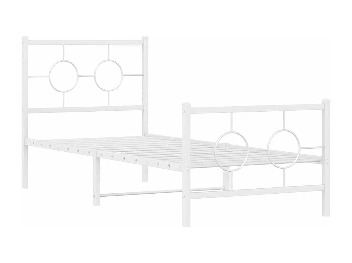 Bedframe met hoofd- en voeteneinde metaal wit 75x190 cm BE335830